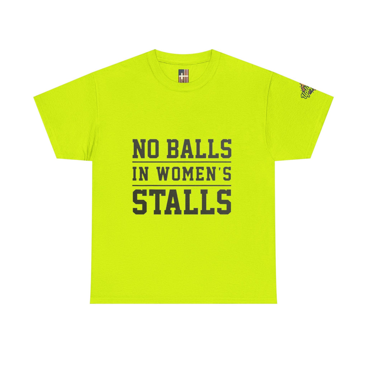 No Balls in Women's Stalls Retro Protest T-Shirt Printify