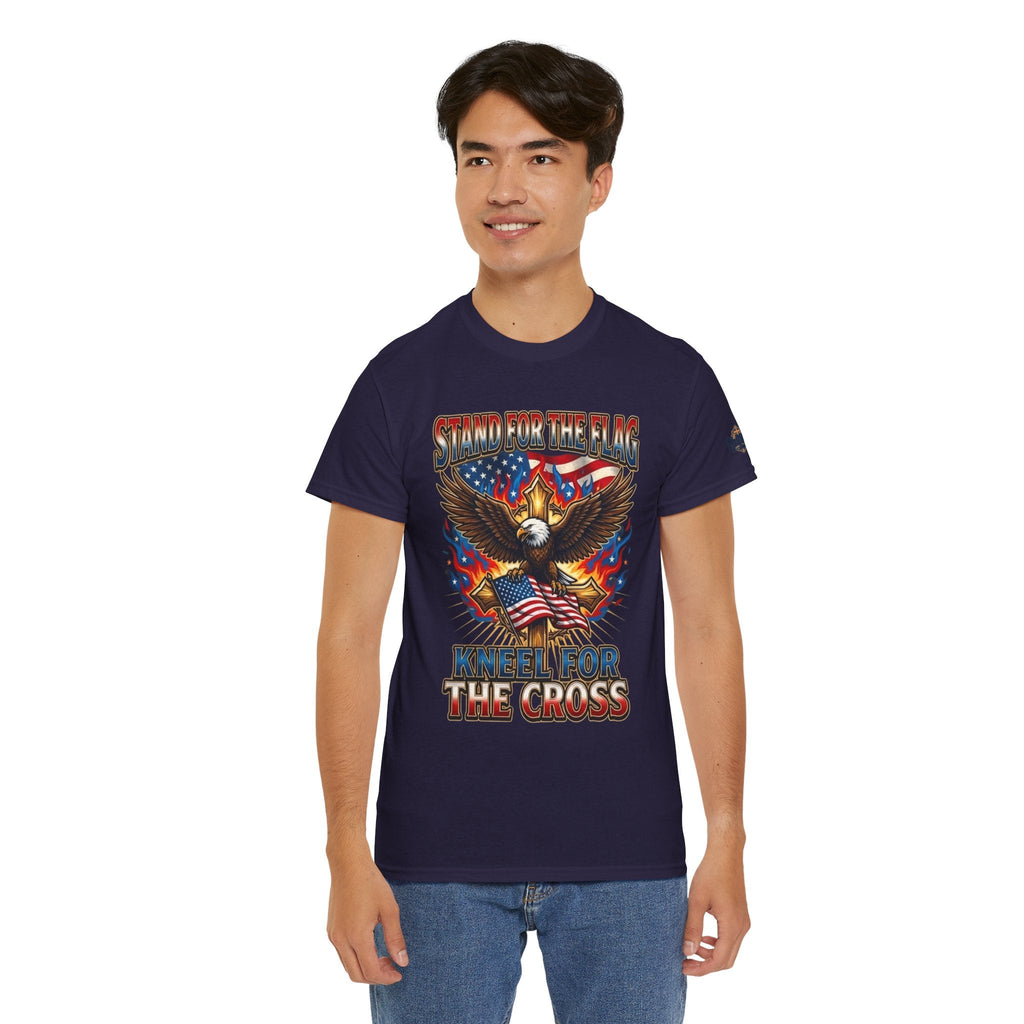 Stand for the Flag Kneel for the Cross T-shirt | Patriotic Eagle T-shirt Printify