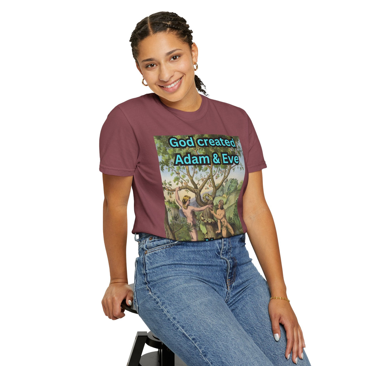 God Created Adam and Eve T-Shirt – Biblical Truth Christian Tee for Bold Faith Printify