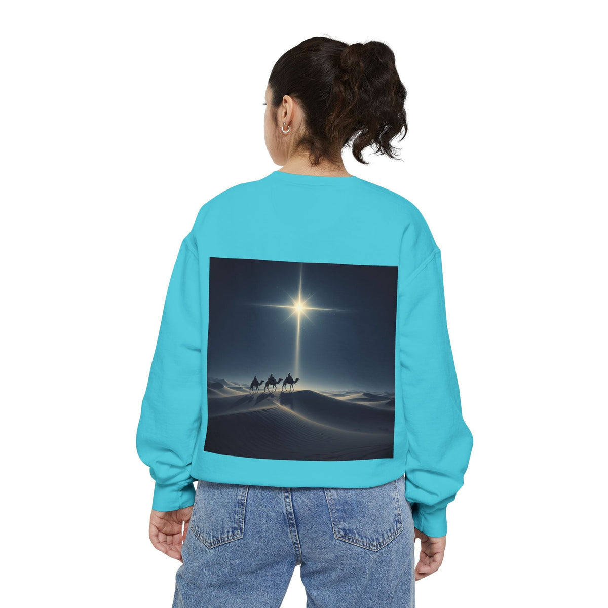 3 Wise Men Sweatshirt – Magi Camels Nativity Journey Christian Christmas Sweatshirt for Epiphany Faith & Holy Night Printify