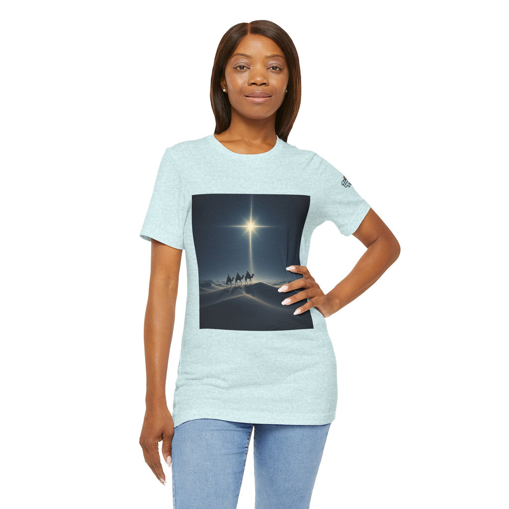 3 Wise Men T-shirt – Magi Camels Nativity Journey Christian Christmas T-shirt for Epiphany Faith & Holy Night Printify