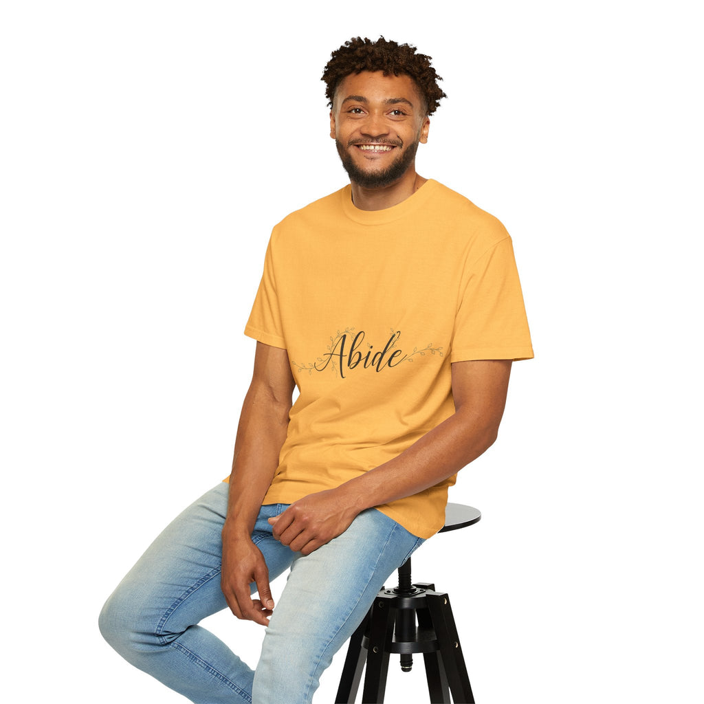 Abide in the Lord T-Shirt – Vine Design Christian Tee for Faithful Hearts Printify