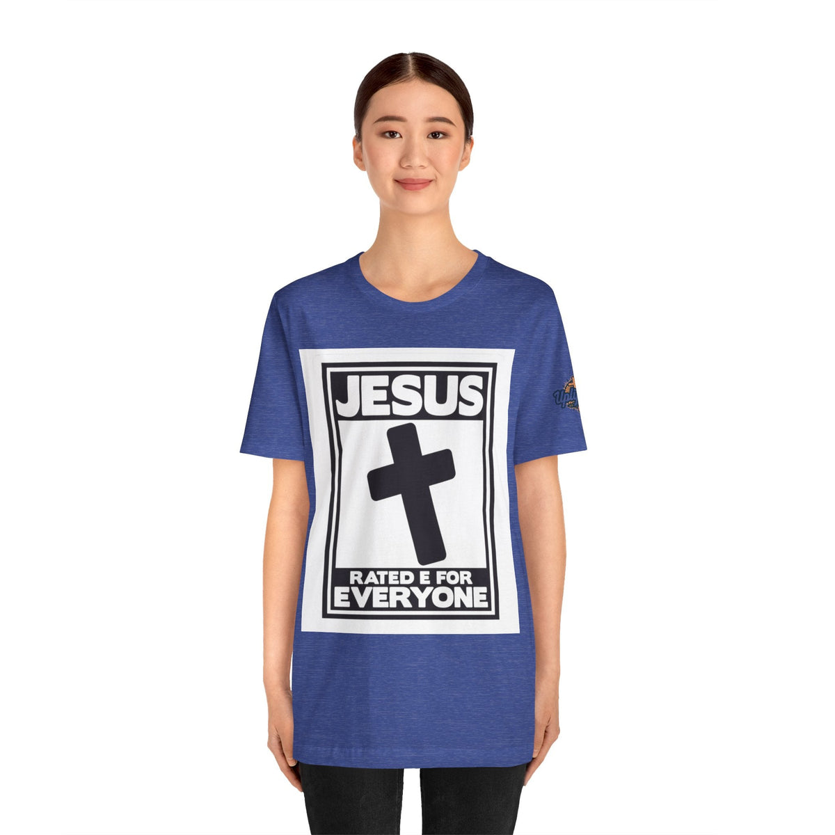 Jesus, Rated E for Everyone T-shirt - Gamer Faith T-shirt - Christian Video Game Parody Printify