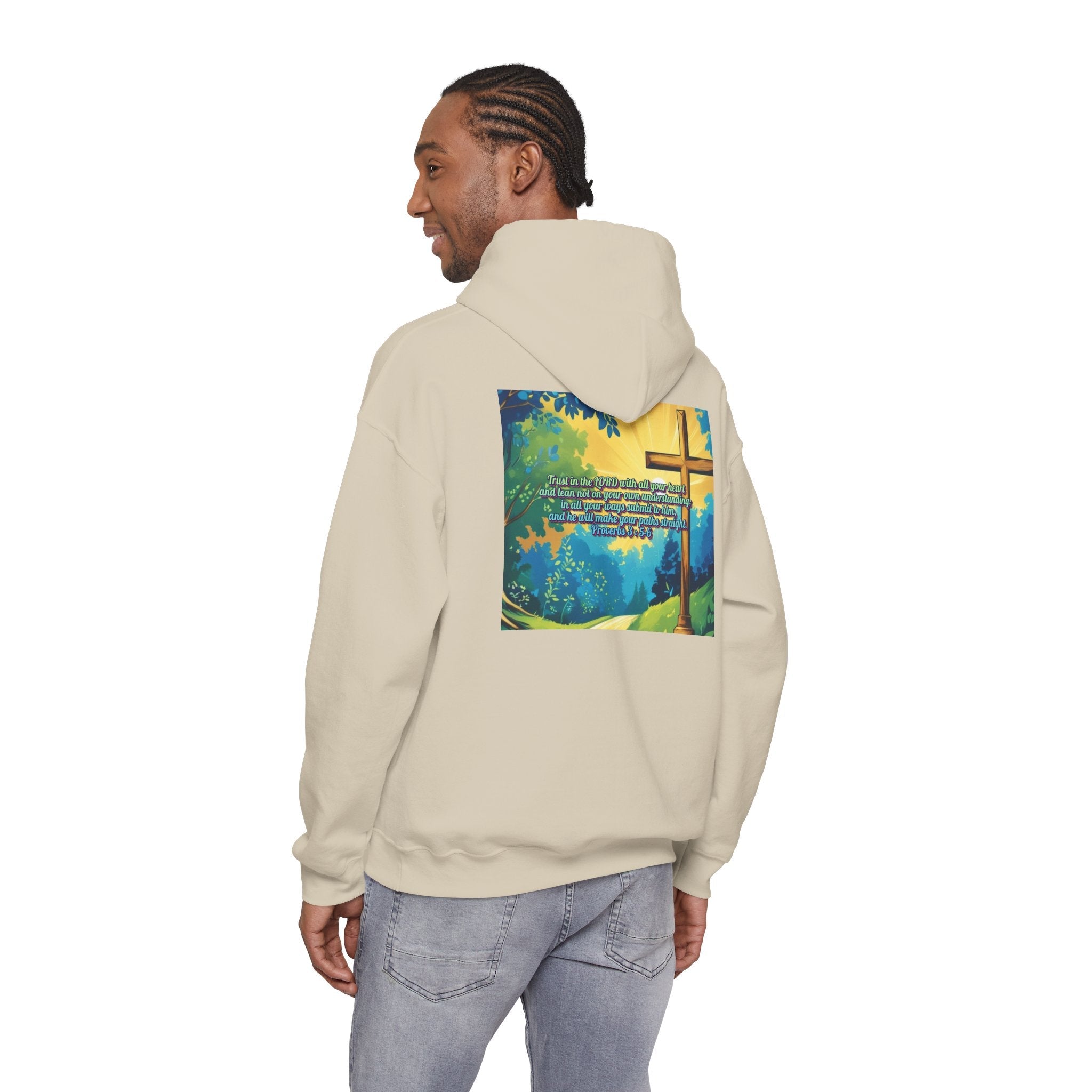 Trust in The Lord Proverbs 3:5-6 Biblical Design Unisex Heavy Blend™ Hooded Sweatshirt Printify