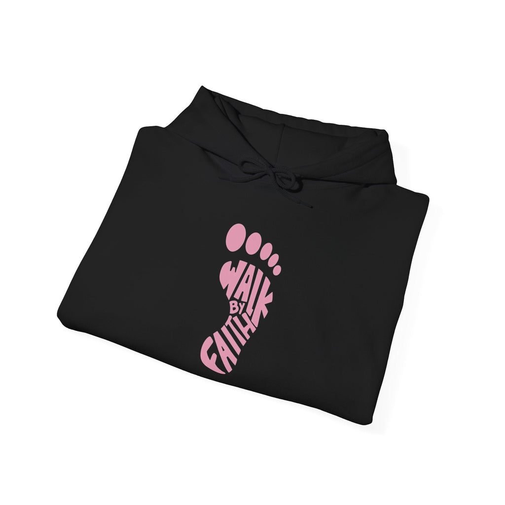 Walk By Faith Footprint Hoodie Printify