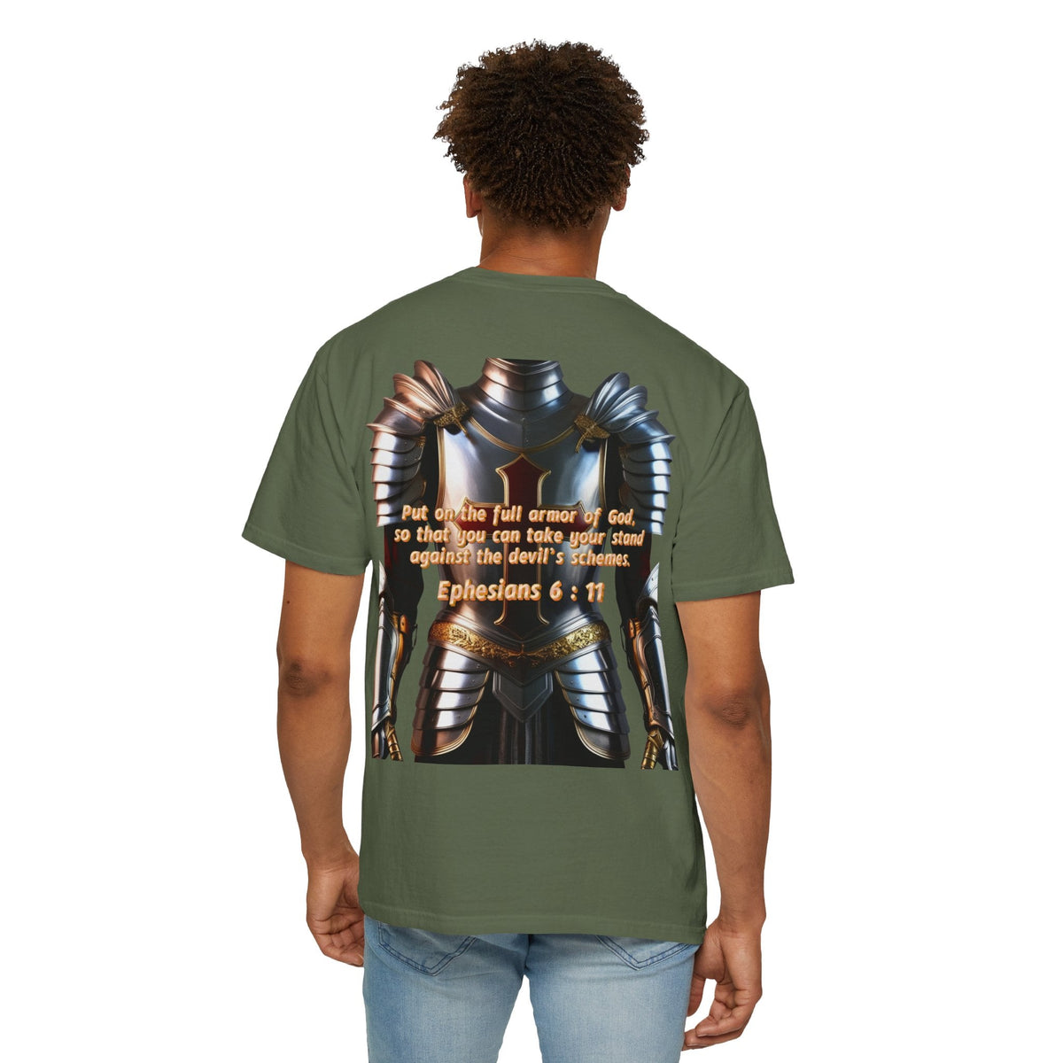 Religious Graphic Armor Of God Design - Unisex Garment-Dyed T-shirt Printify