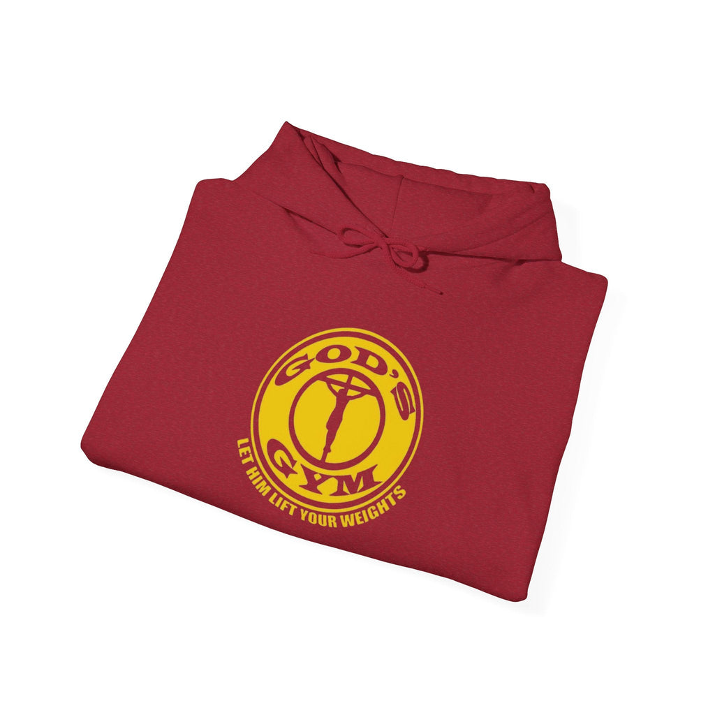 God's Gym Hoodie — "Let Him Lift Your Weights" Christian Fitness Hoodie Printify