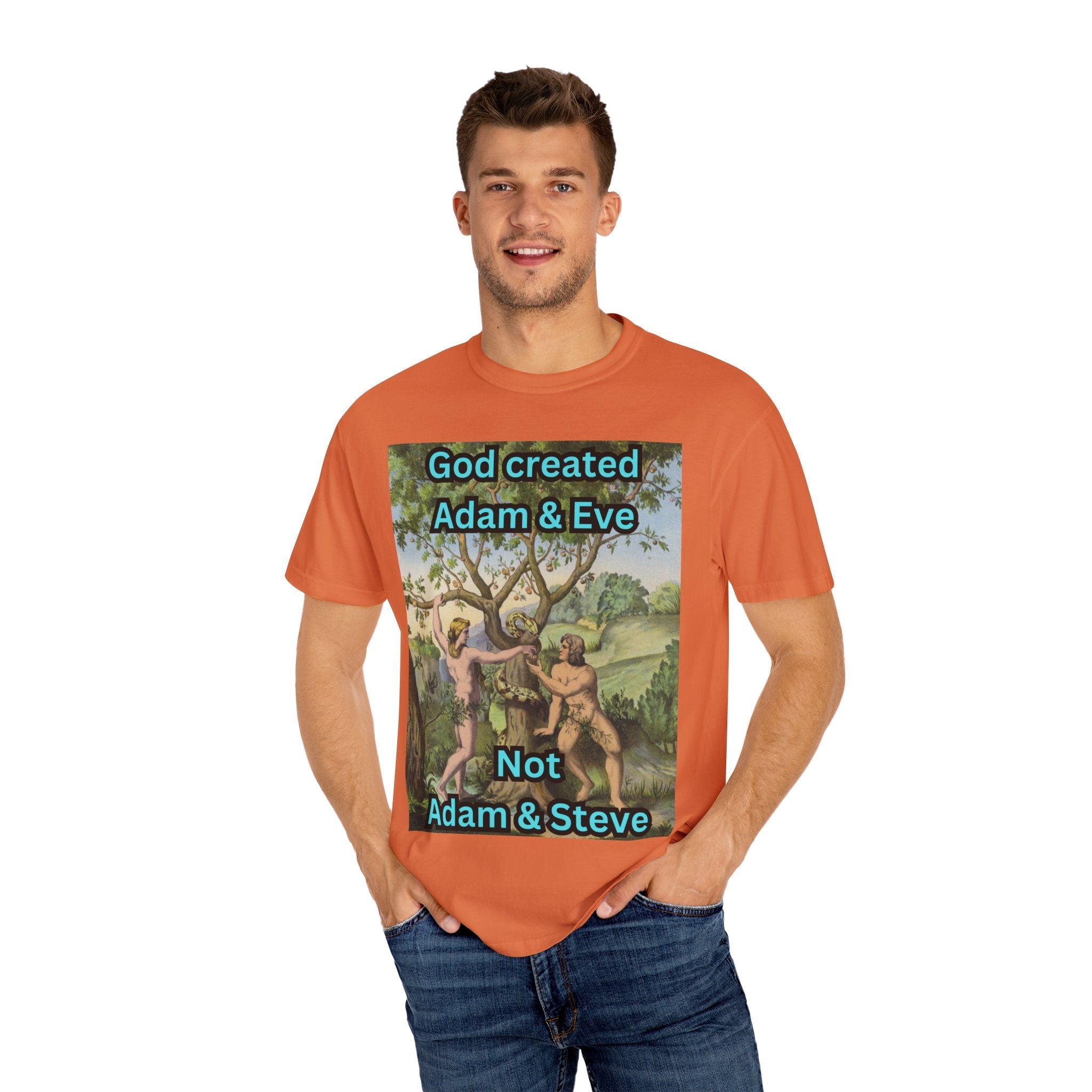 God Created Adam and Eve T-Shirt – Biblical Truth Christian Tee for Bold Faith Printify