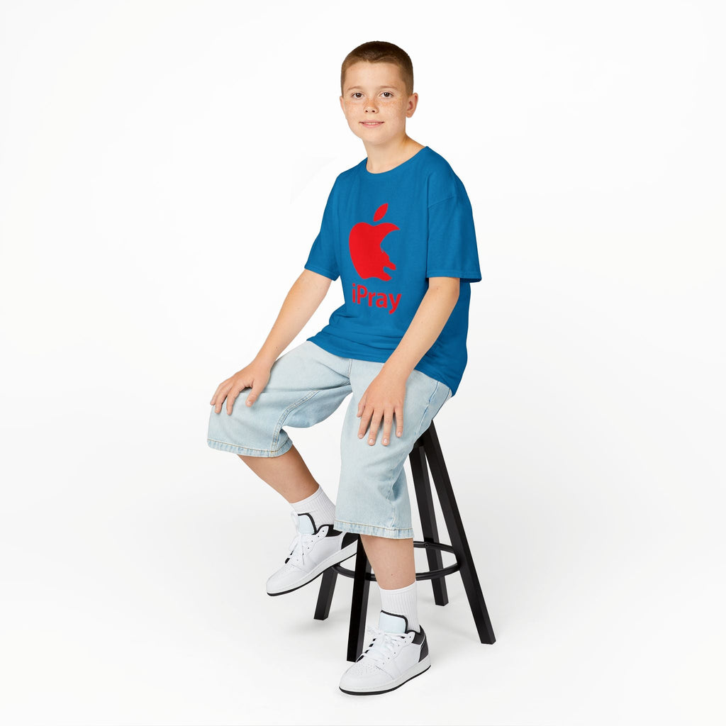 Kids Graphic Tee — Red iPray Logo Prayer Shirt for Children Printify