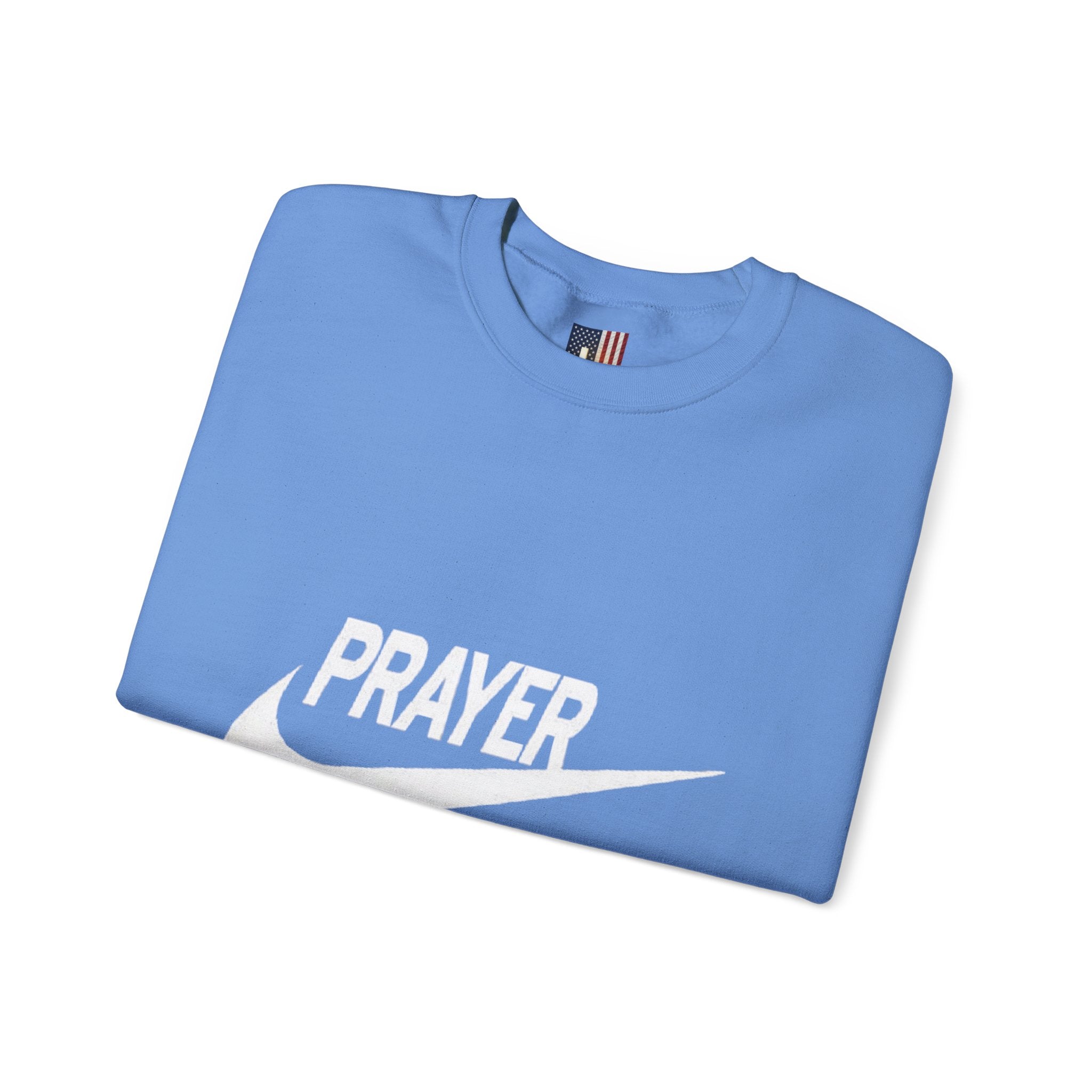 Prayer Just Do It Sweatshirt - Funny Christian Nike Parody Sweatshirt - Faith Gear Printify