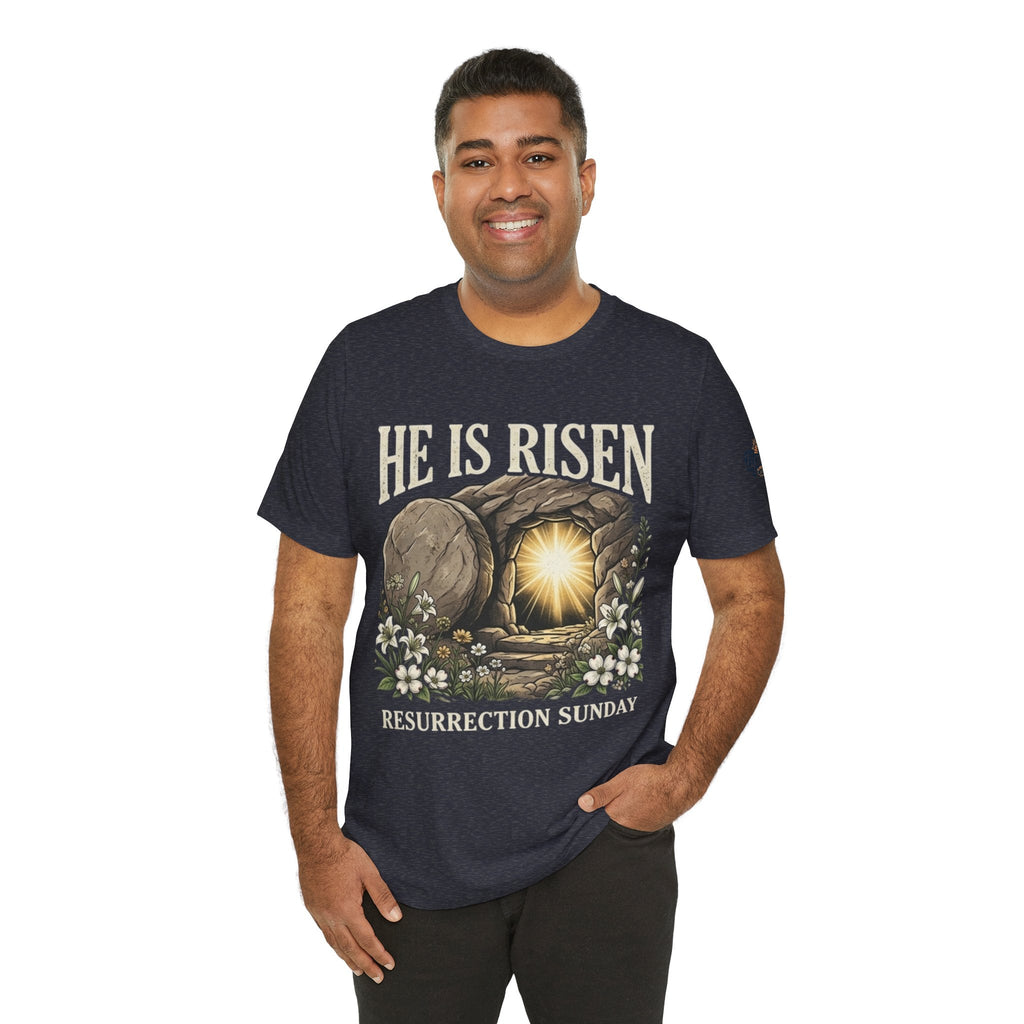 He Is Risen T-Shirt — Jesus Christ Resurrection Easter Tee Printify