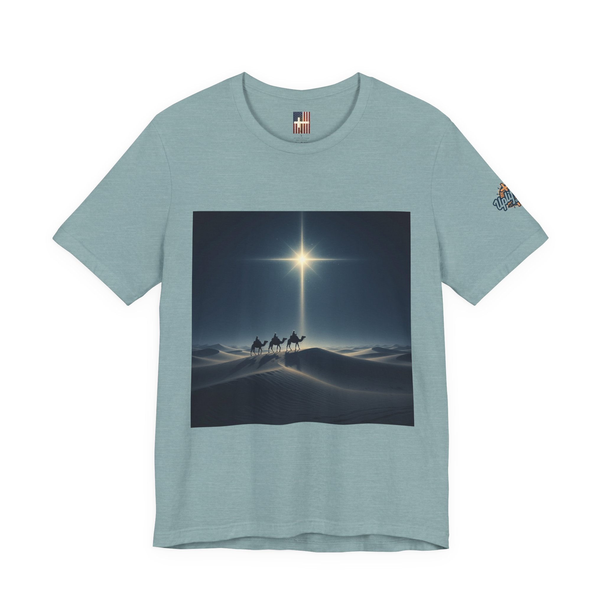 3 Wise Men T-shirt – Magi Camels Nativity Journey Christian Christmas T-shirt for Epiphany Faith & Holy Night Printify