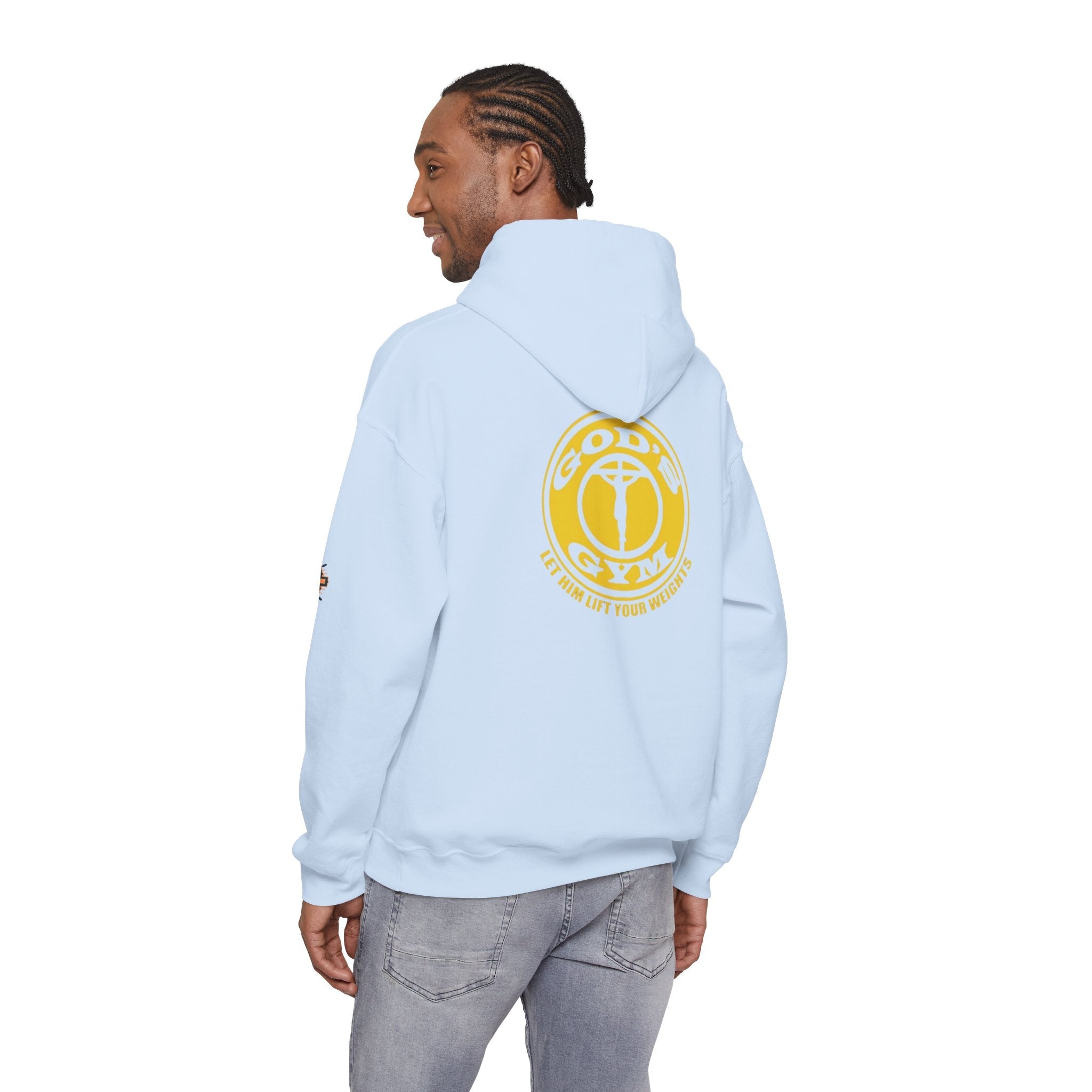 God's Gym Hoodie — "Let Him Lift Your Weights" Christian Fitness Hoodie Printify