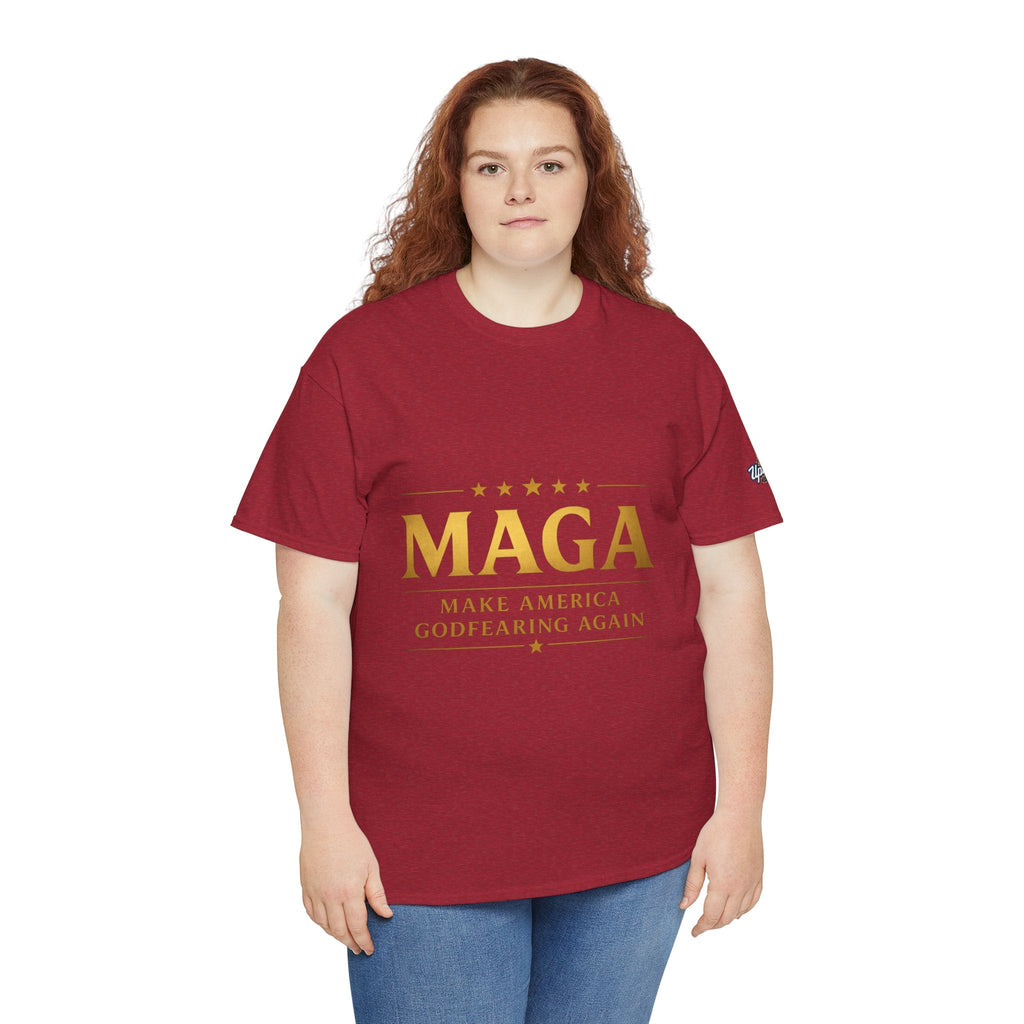 MAGA Gold Letter T-Shirt — "Make America Great Again" Printify