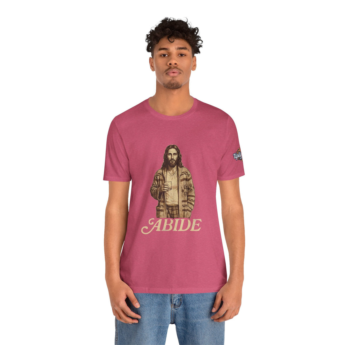 Abide Vintage Jesus Tee — "The Dude" Graphic Christian T-Shirt Printify