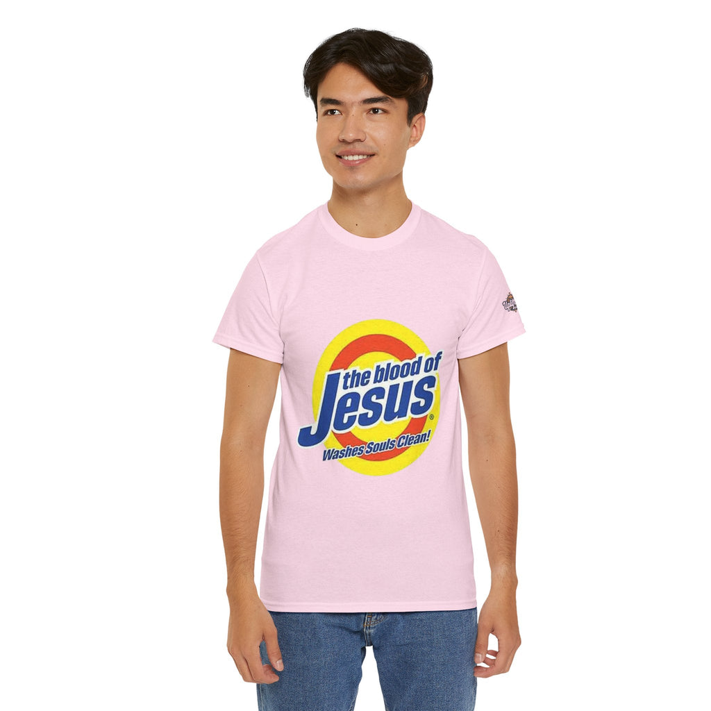 Blood of Jesus Washes Souls Clean T-shirt - Funny Tide Parody - Christian Faith T-shirt Printify