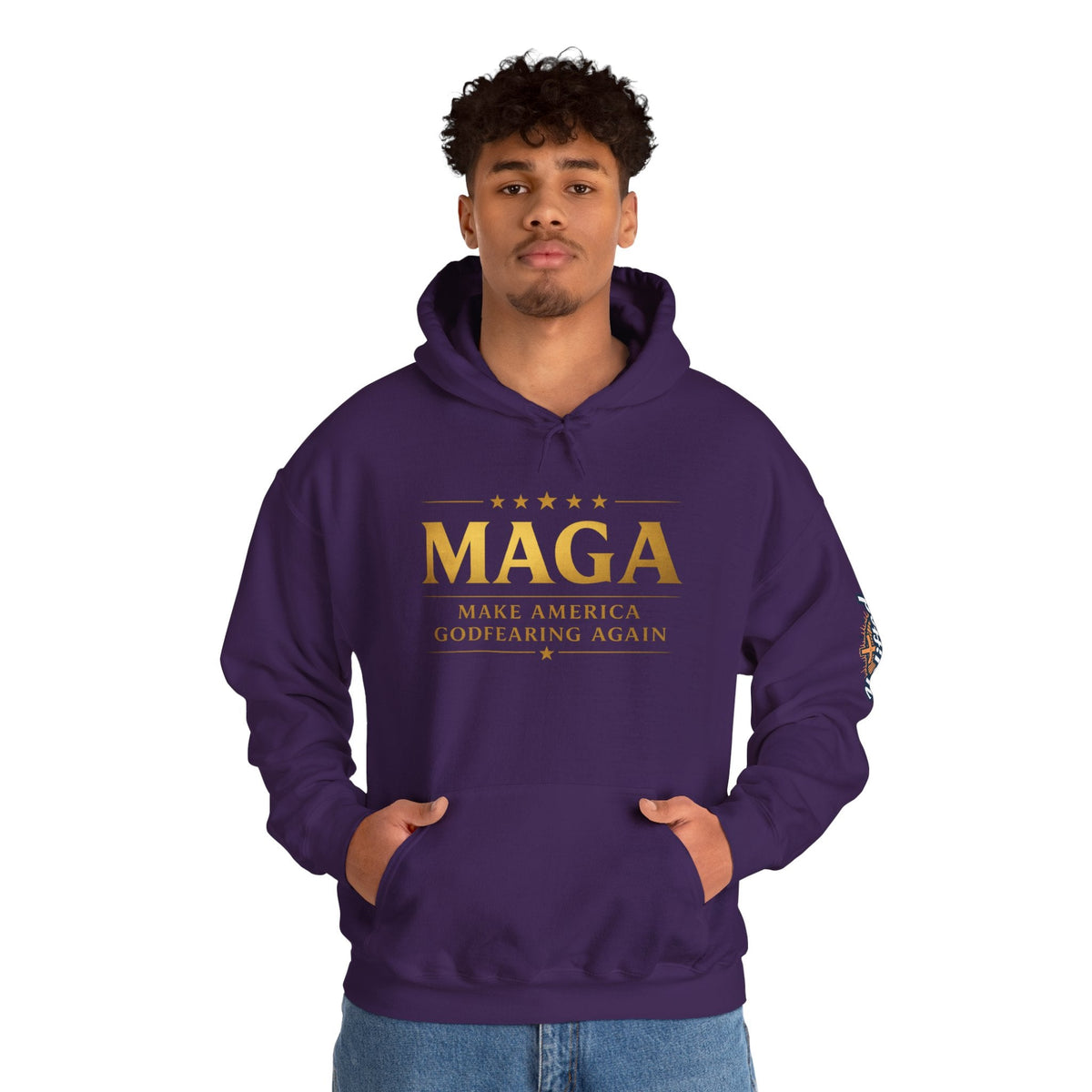 Hoodie - MAGA "Make America Godfearing Again" Political Graphic Hoodie Printify