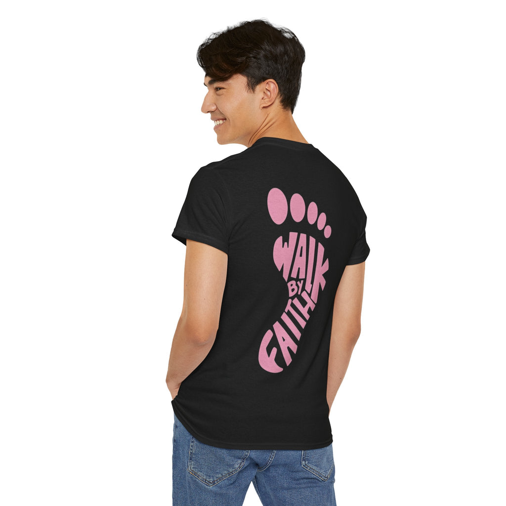 Walk By Faith Footprint T-Shirt Printify