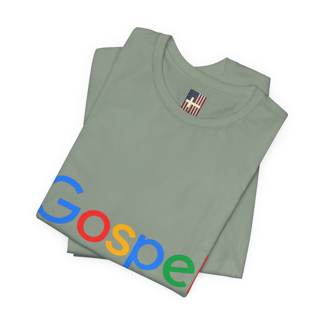 Gospel Graphic Tee — "Gospel" Colorful Logo Christian T-Shirt Printify