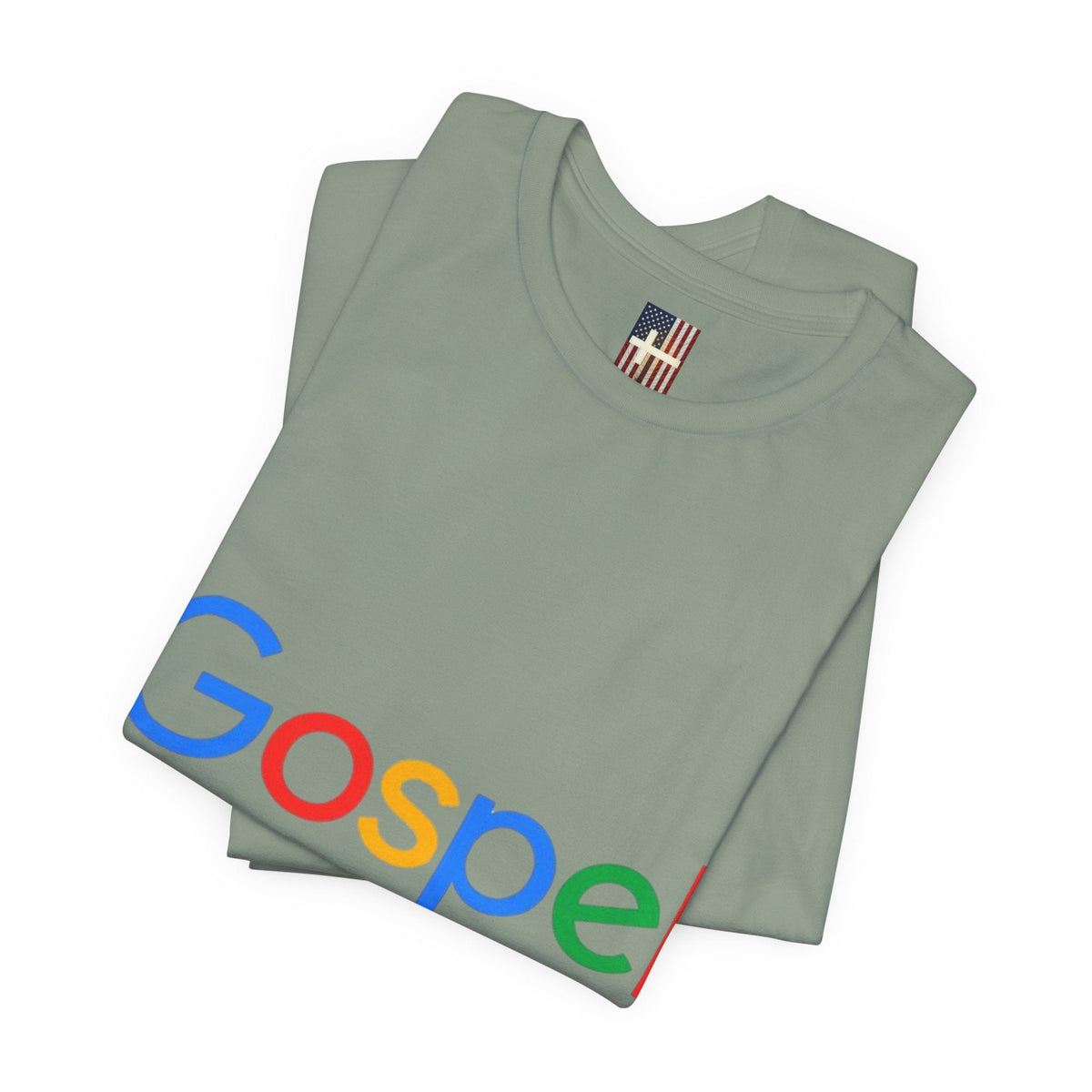 Gospel Graphic Tee — "Gospel" Colorful Logo Christian T-Shirt Printify