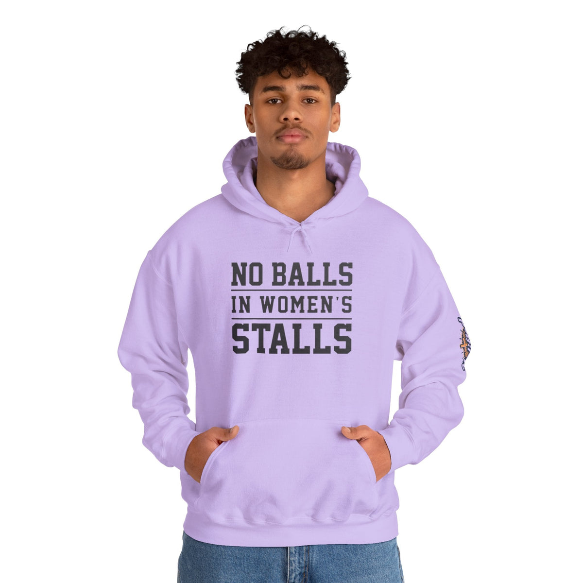 "No Balls in Women's Stalls" Statement Hoodie — Protest Sweatshirt Printify