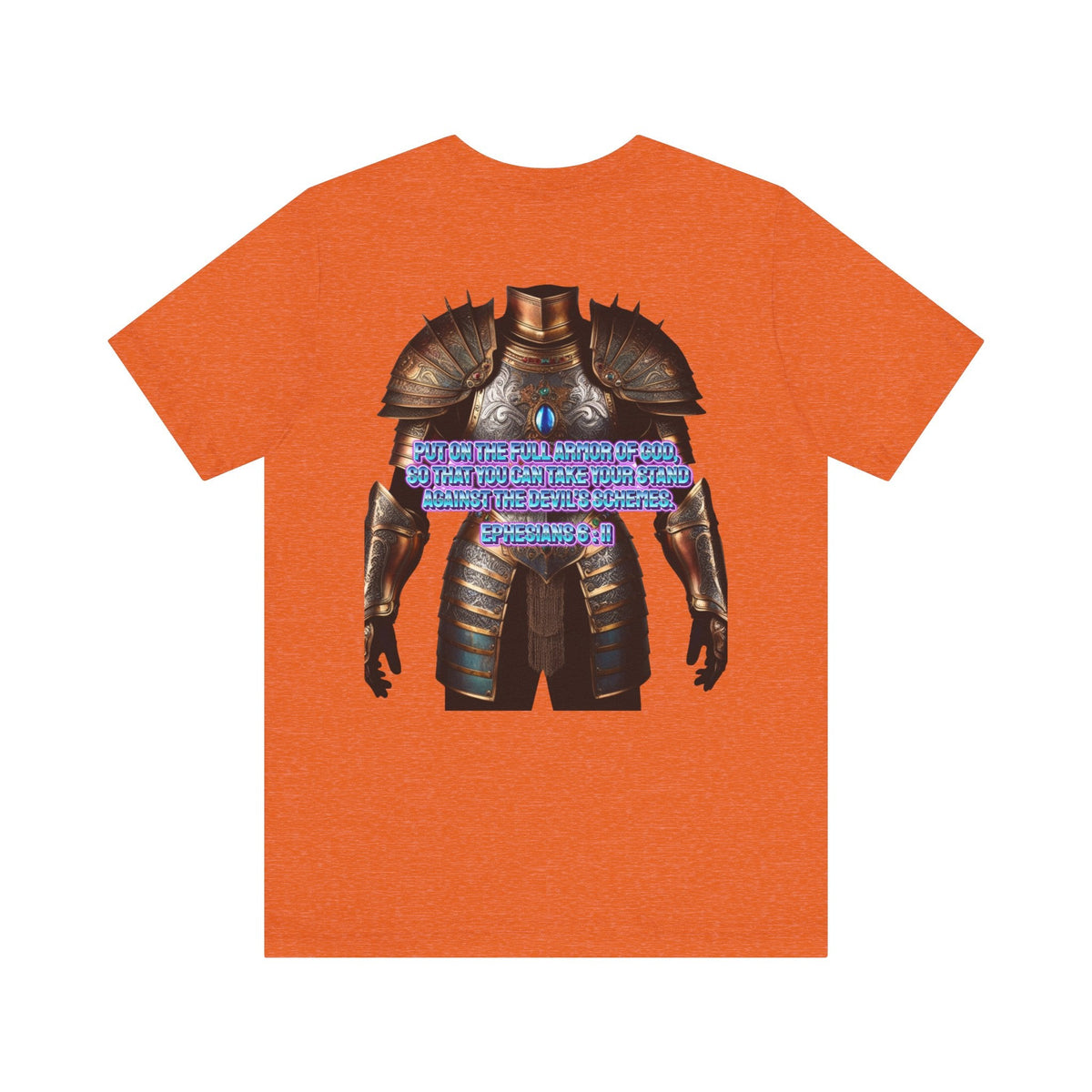 Religious Graphic Tee with Armor Of God Design Unisex Jersey Short Sleeve Tee Printify