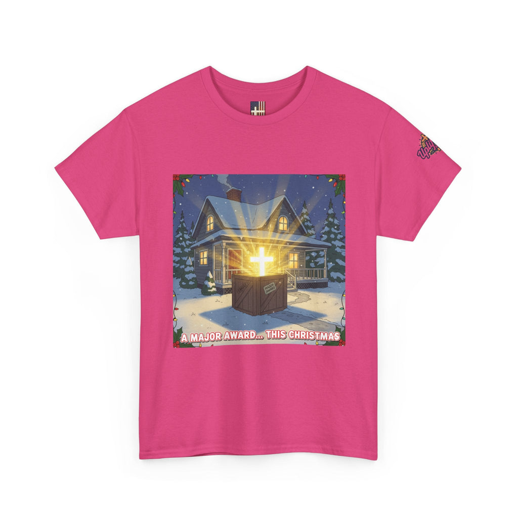 A Major Award This Christmas T-shirt – Fragile Leg Lamp Parody Cross Unboxing Christian T-shirt for Hilarious Faith & Holiday Glow Printify