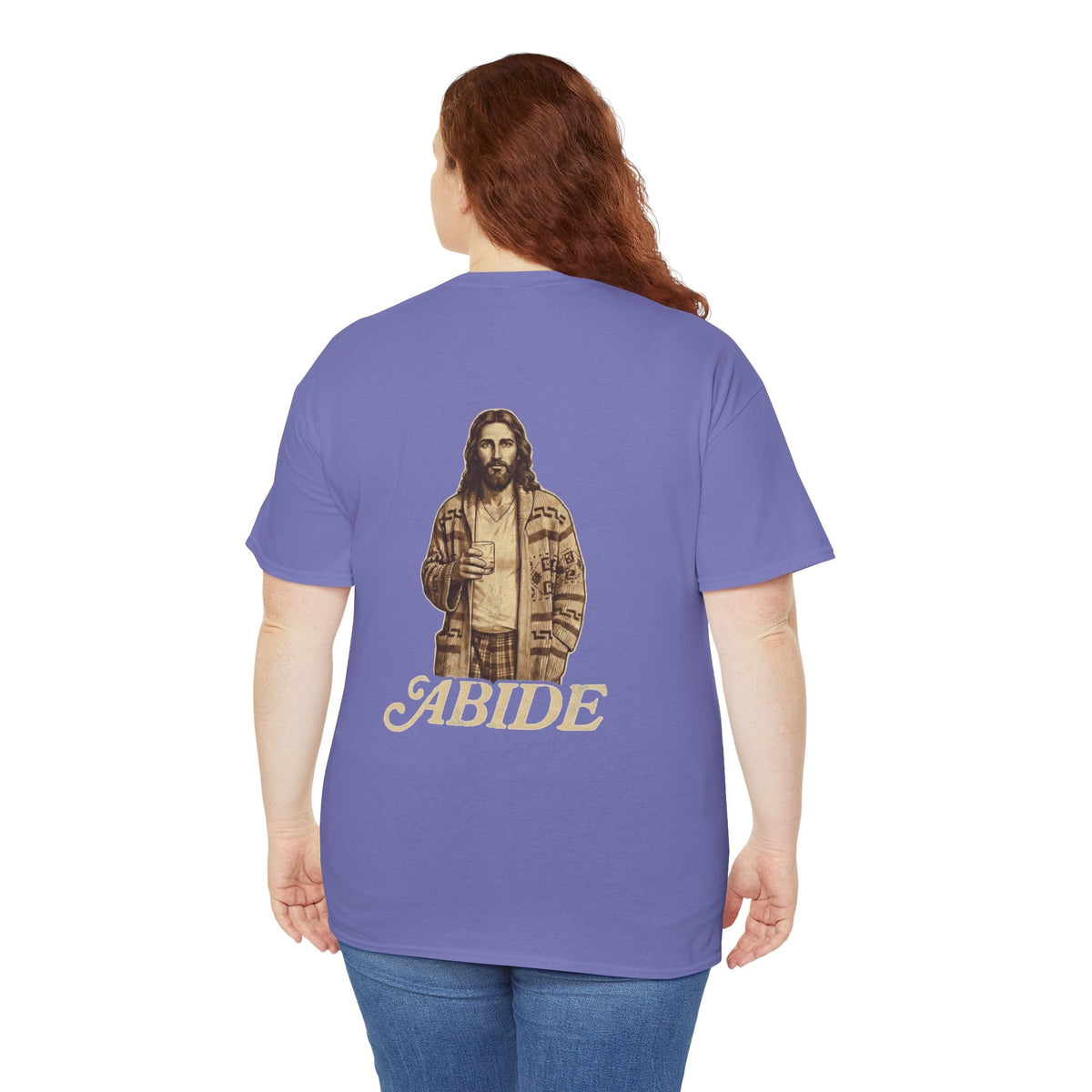 Abide Vintage Jesus Tee — "The Dude" Graphic Christian T-Shirt Printify