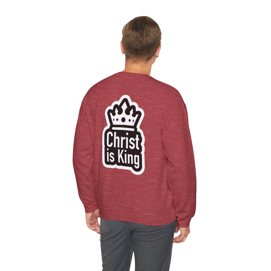 Christ is King Sweatshirt – Bold Crown & Cross Christian Hoodie for Unshakable Faith Printify