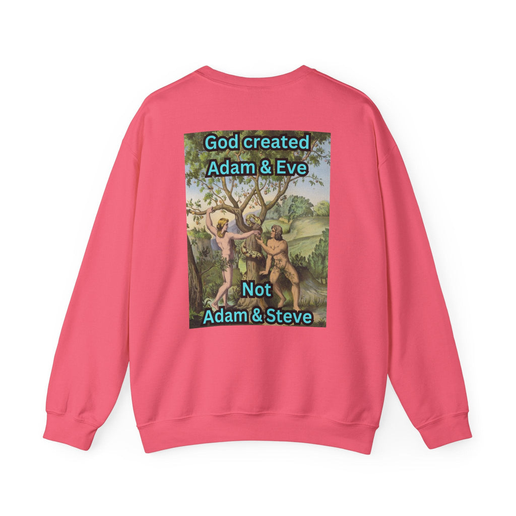 God Created Adam and Eve Sweatshirt – Biblical Truth Christian Sweatshirt for Unshakable Faith Printify