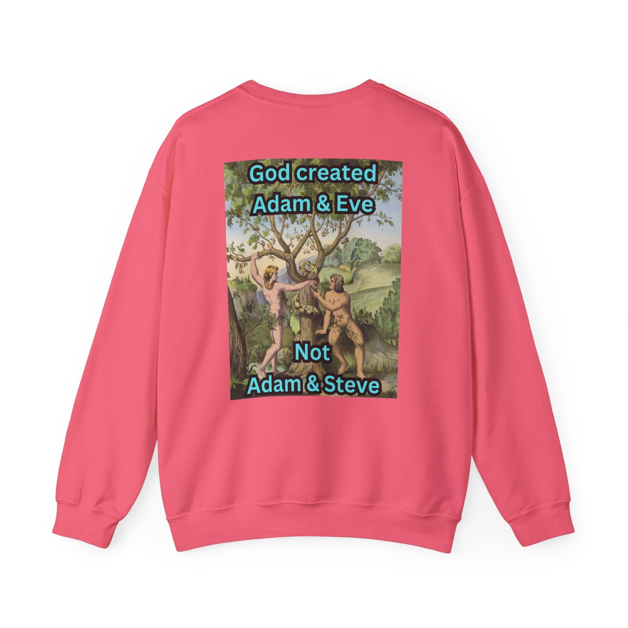 God Created Adam and Eve Sweatshirt – Biblical Truth Christian Sweatshirt for Unshakable Faith Printify