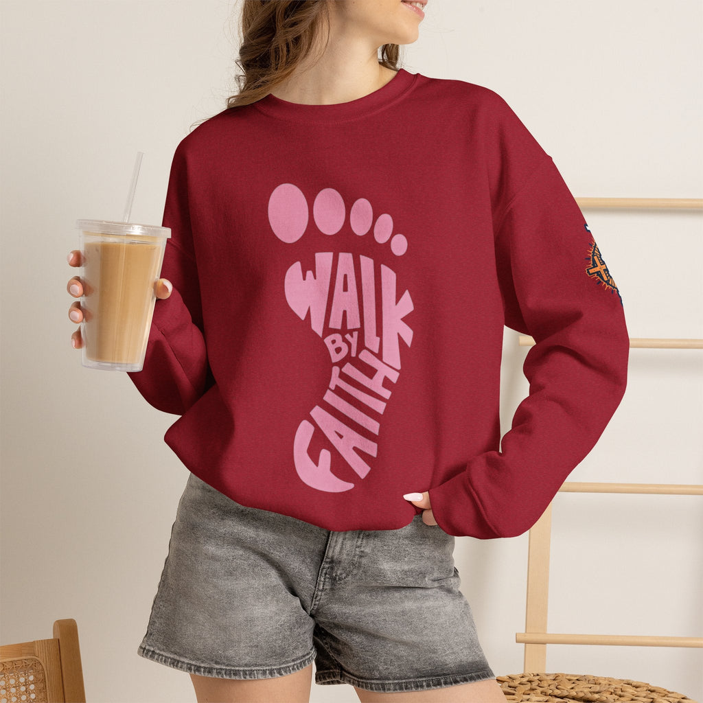 Walk By Faith Footprint Sweatshirt Printify