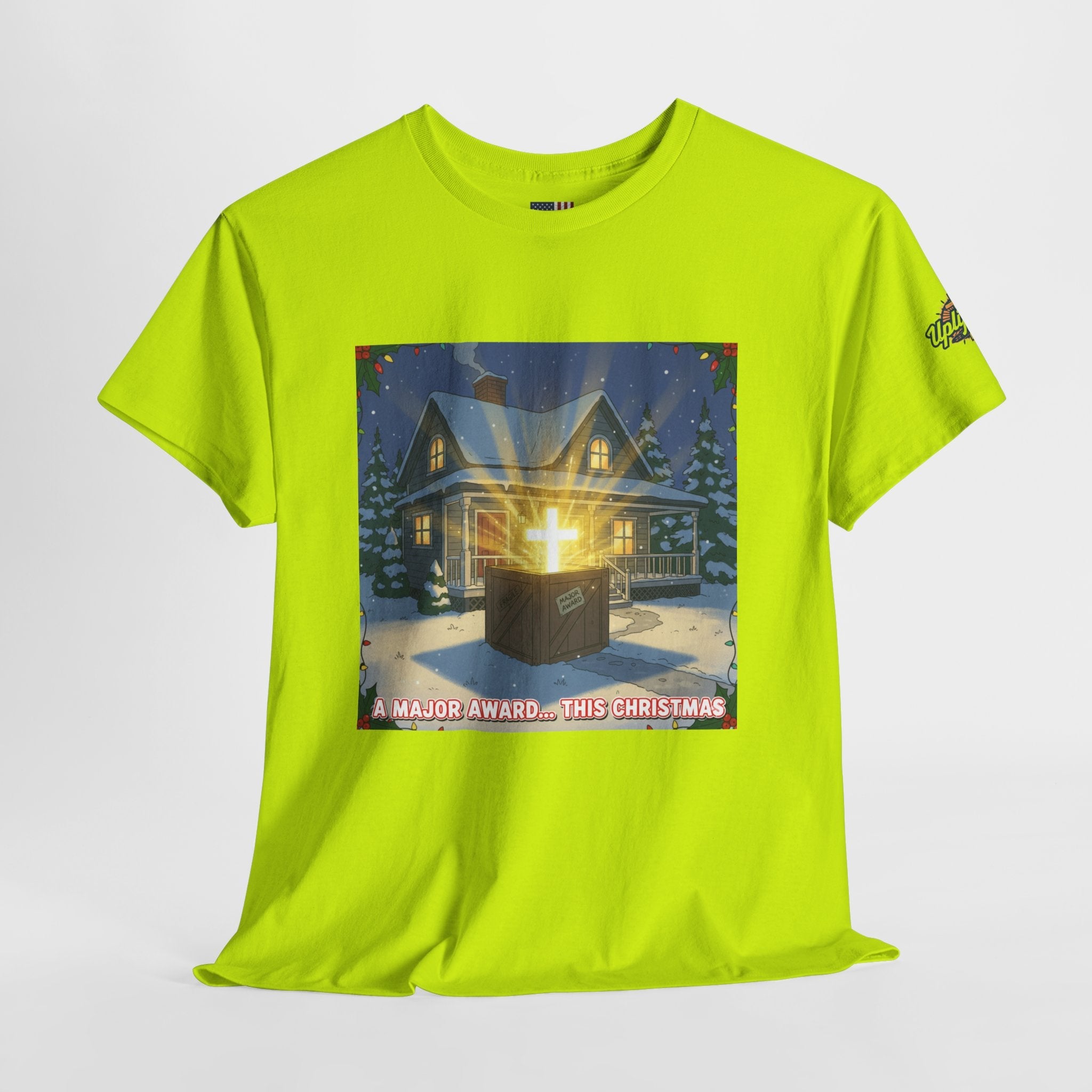 A Major Award This Christmas T-shirt – Fragile Leg Lamp Parody Cross Unboxing Christian T-shirt for Hilarious Faith & Holiday Glow Printify