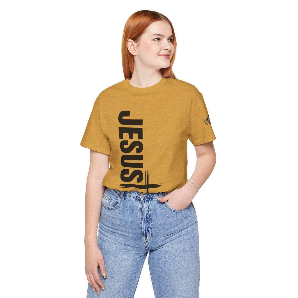 Jesus Is King T-shirt | Modern Typographic Cross Christian T-shirt Printify