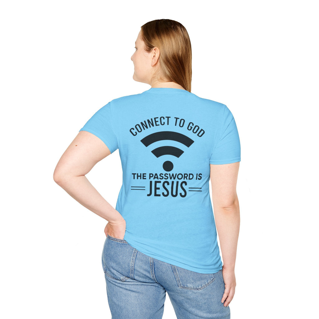 Connect to God T-shirt - WIFI Password is Jesus - Funny Christian Faith T-shirt Printify
