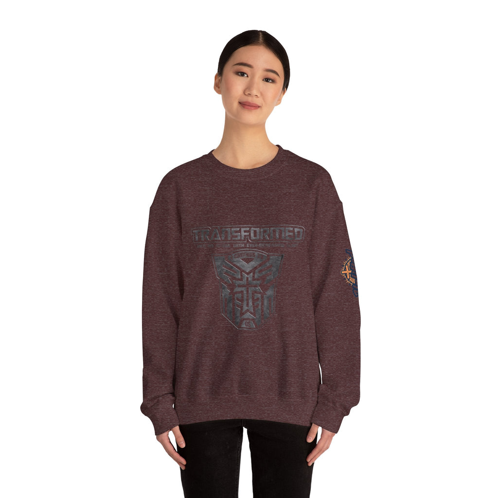 Transformer Logo Christian Sweatshirt | 2 Corinthians 3:18 Bible Verse Sweatshirt Printify