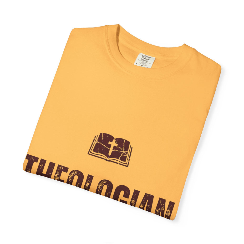 Theologian in Training T-Shirt – Open Bible & Cross Christian Tee for Faithful Learners Printify
