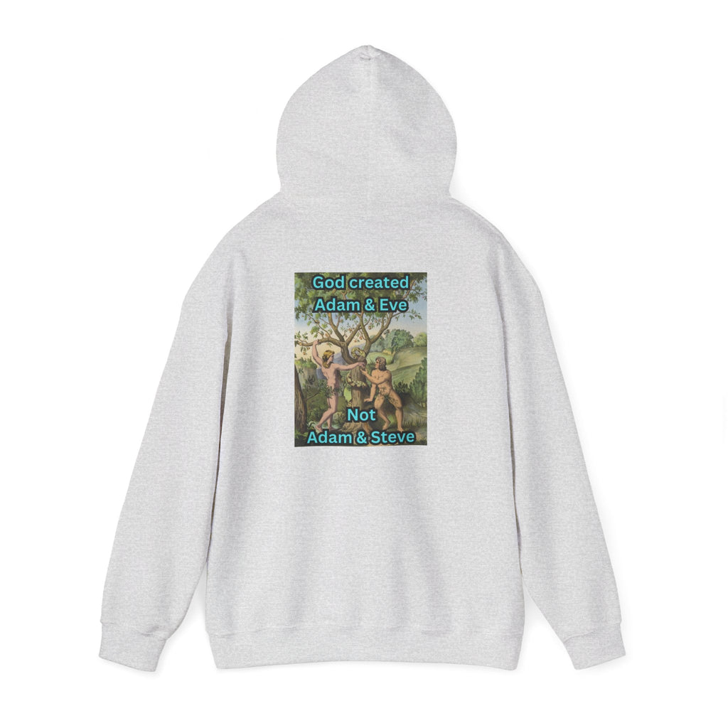God Created Adam and Eve Hoodie – Biblical Truth Christian Hoodie for Unshakable Faith Printify