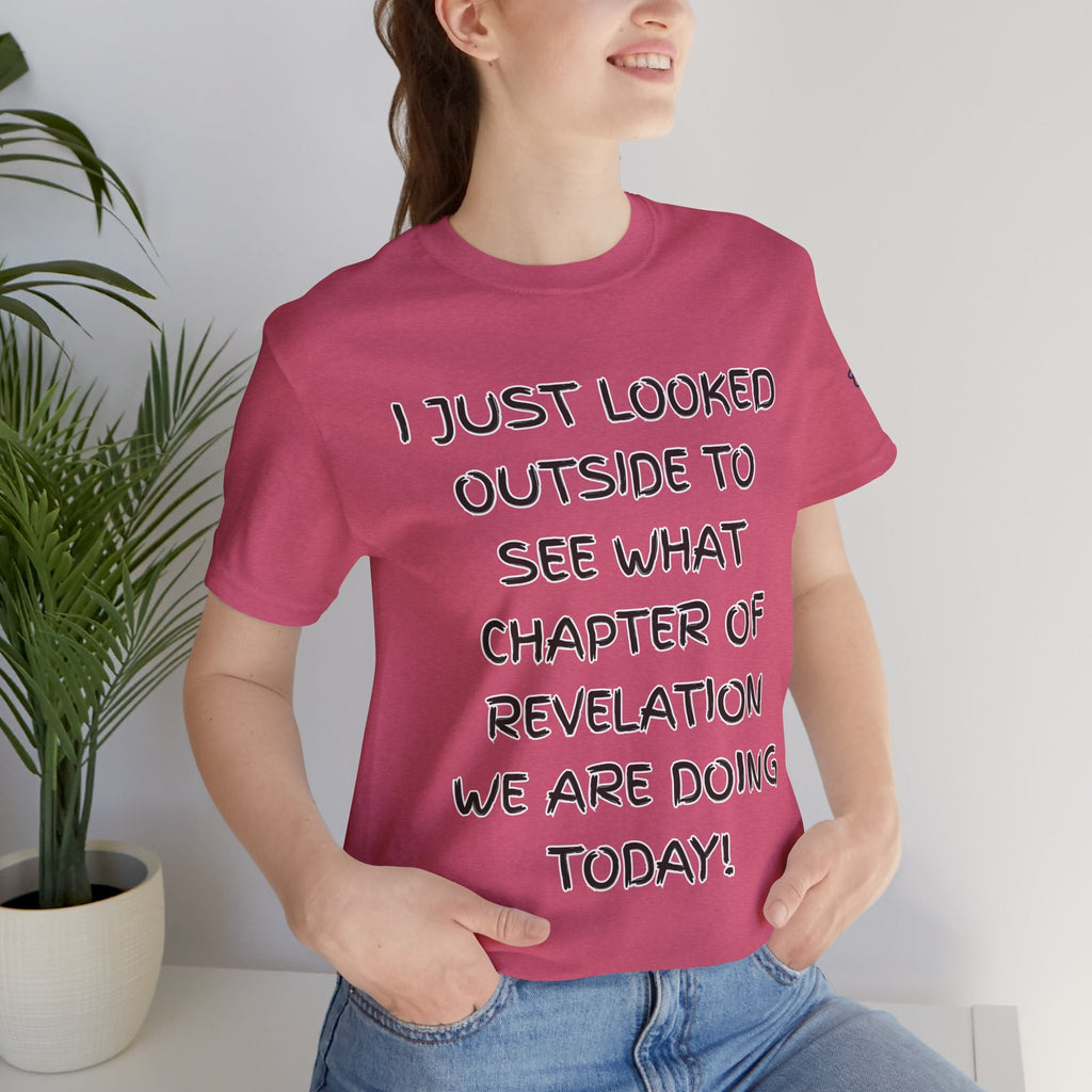 What Chapter of Revelation T-shirt – I Looked Outside My Window Christian T-shirt for End Times Humor & Faith Printify