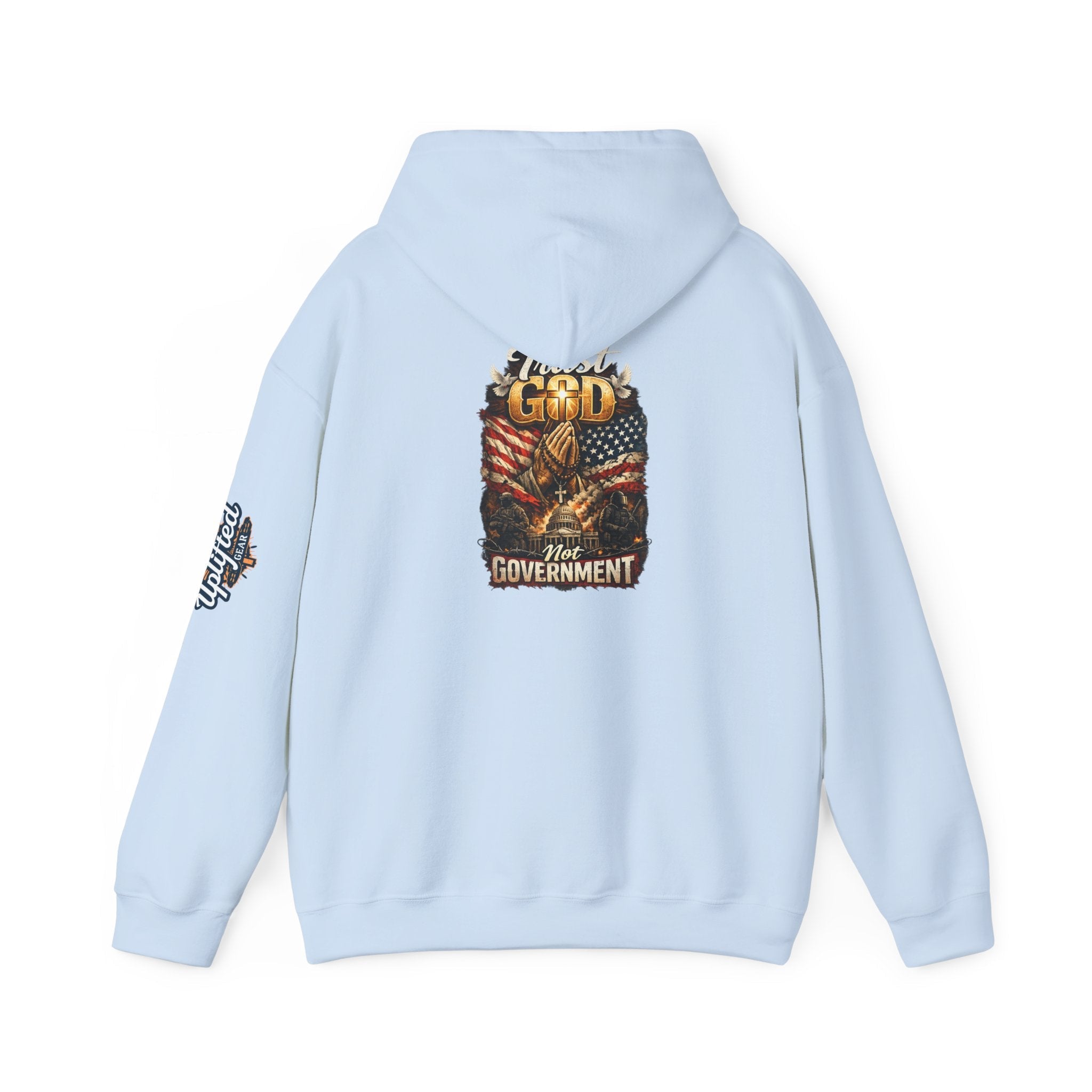 Trust God Not Government Hoodie — Vintage Patriotic Christian Hoodie Printify