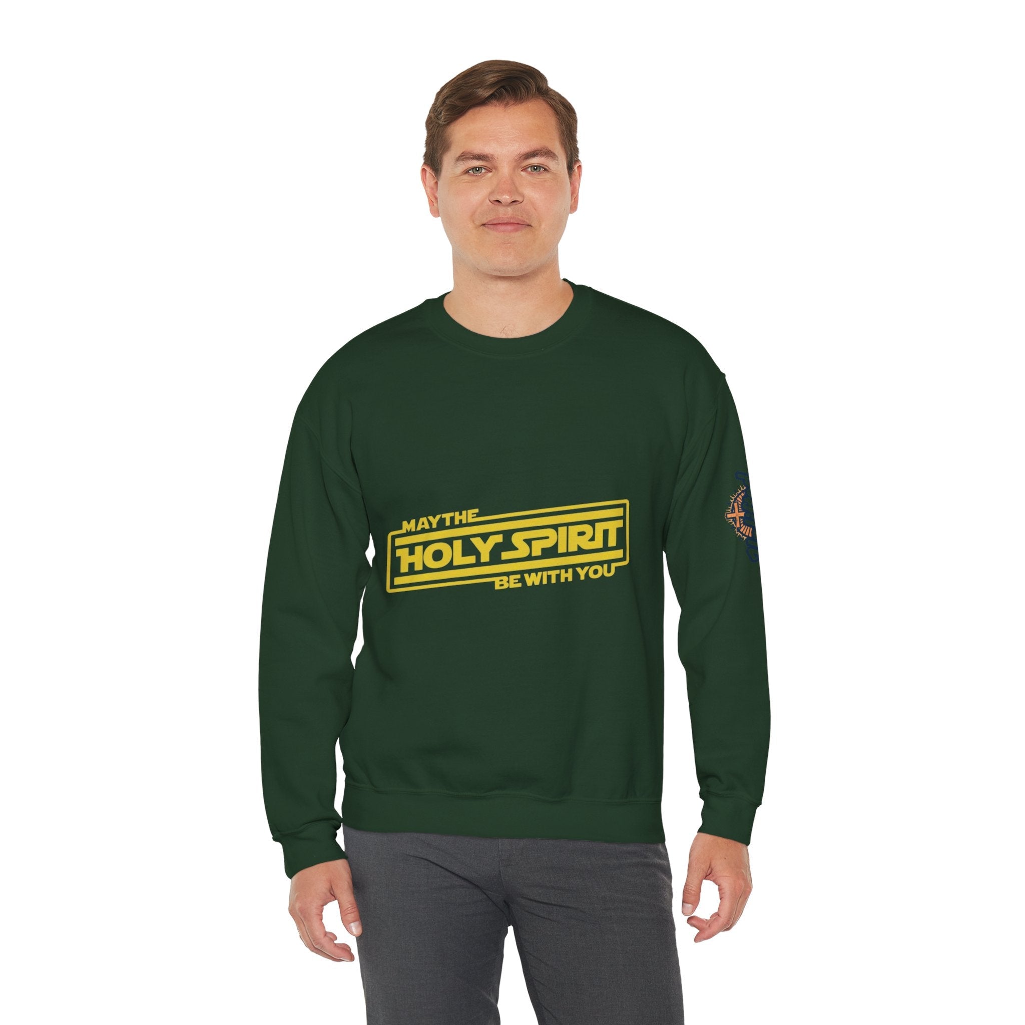 May the Holy Spirit Be With You Sweatshirt - Christian Star Wars Parody Sweatshirt Printify