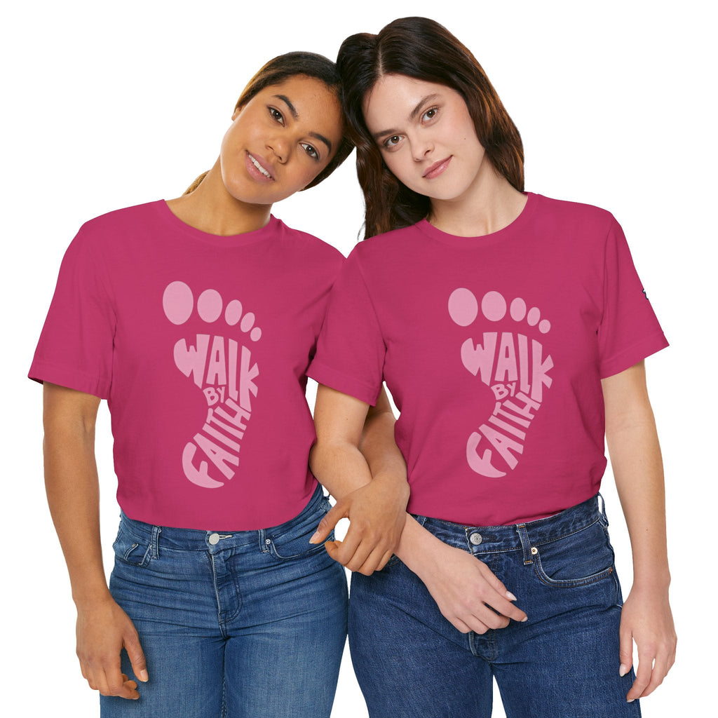 Walk By Faith Footprint T-Shirt Printify
