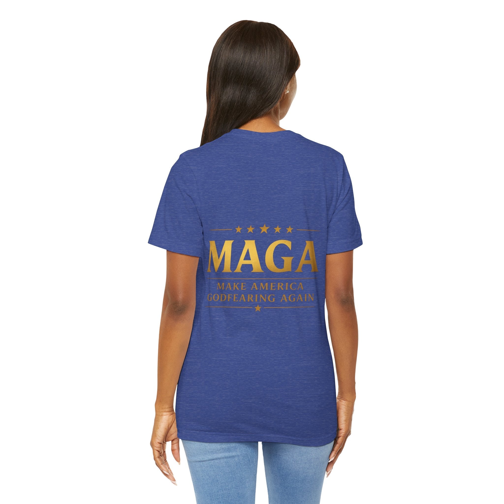 MAGA Gold Letter T-Shirt — "Make America Great Again" Printify