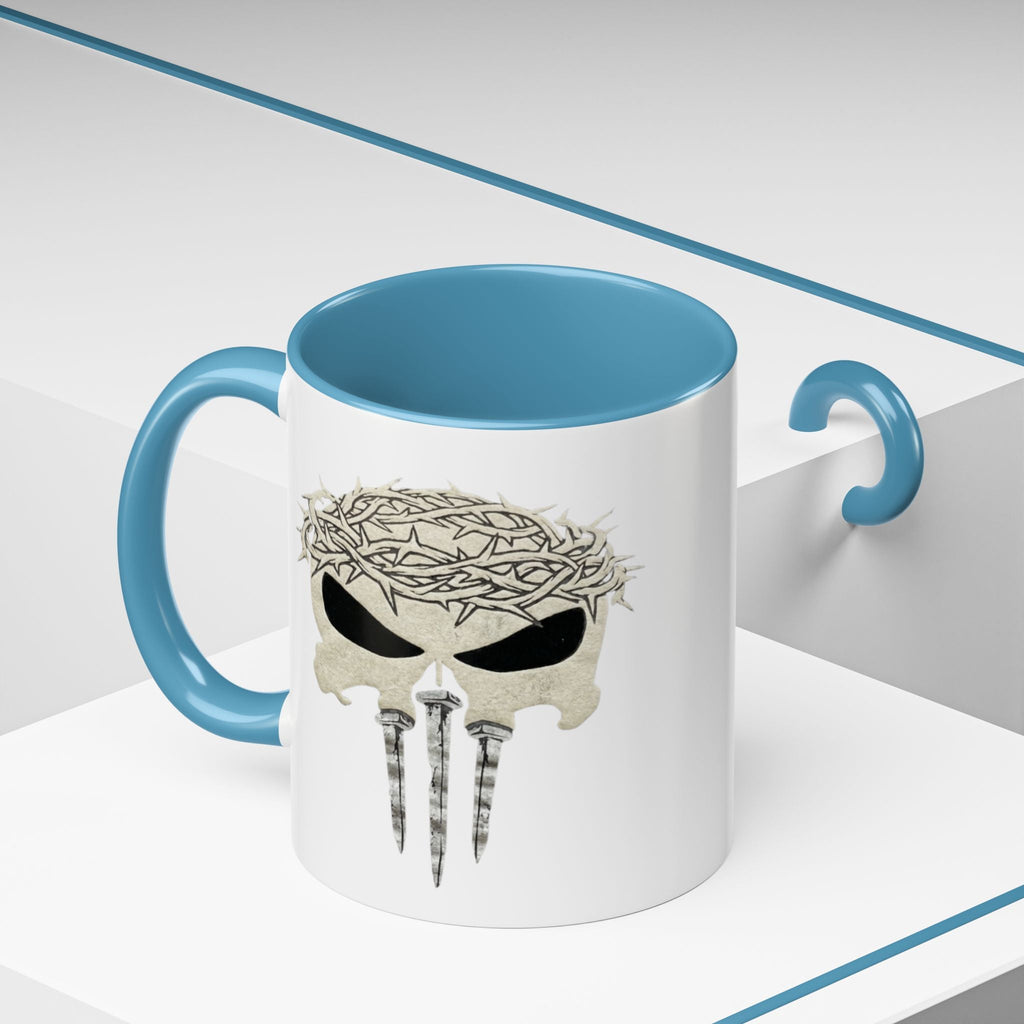 Christian Skull Coffee Mug — Crown of Thorns “Warrior Faith” (11/15 oz) Printify