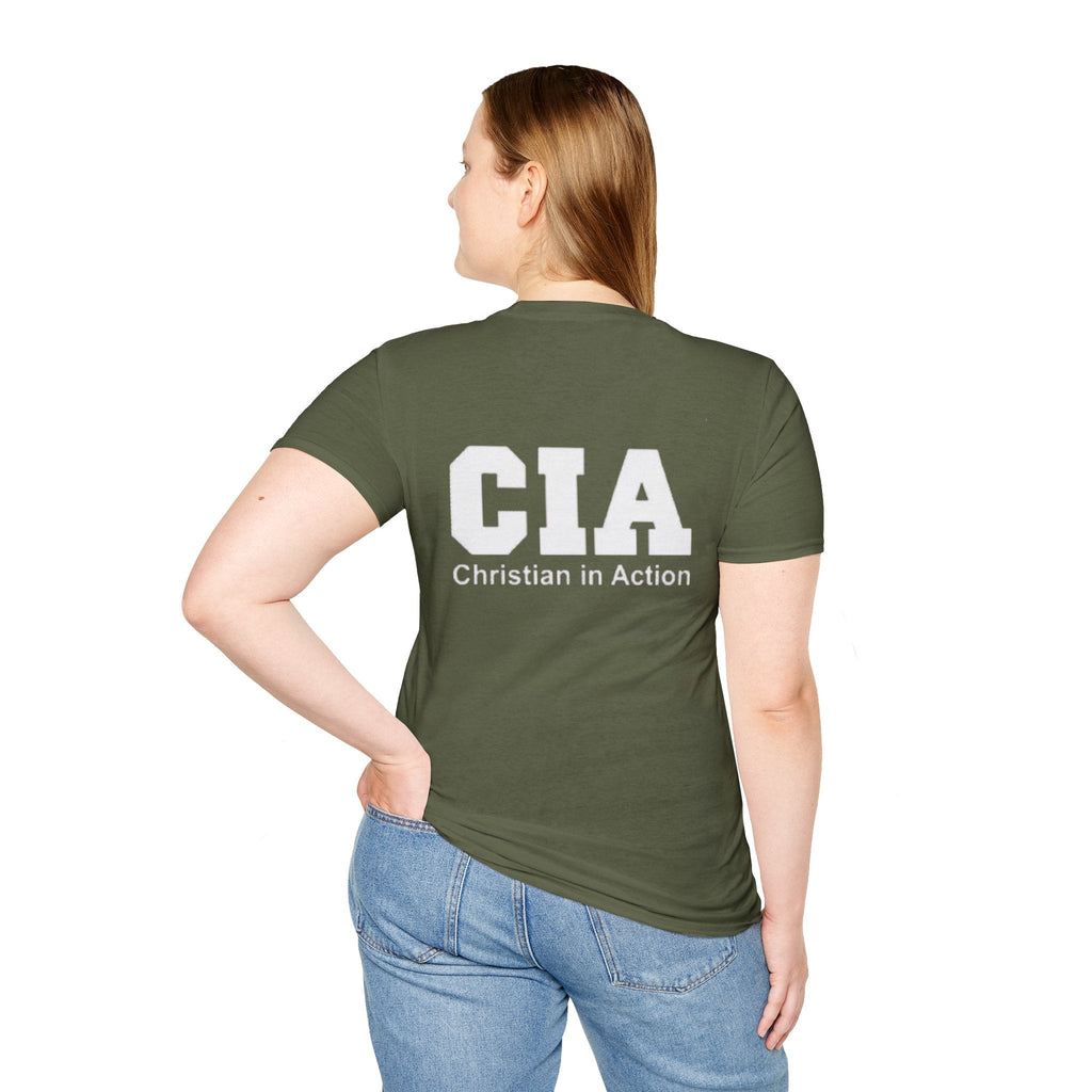 CIA Christian in Action T-shirt - Funny Faith Parody T-shirt - Mission Ready Apparel Printify