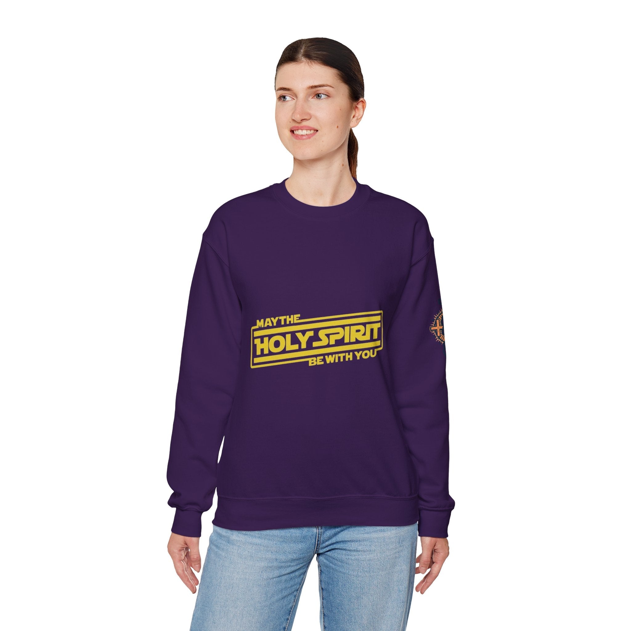 May the Holy Spirit Be With You Sweatshirt - Christian Star Wars Parody Sweatshirt Printify