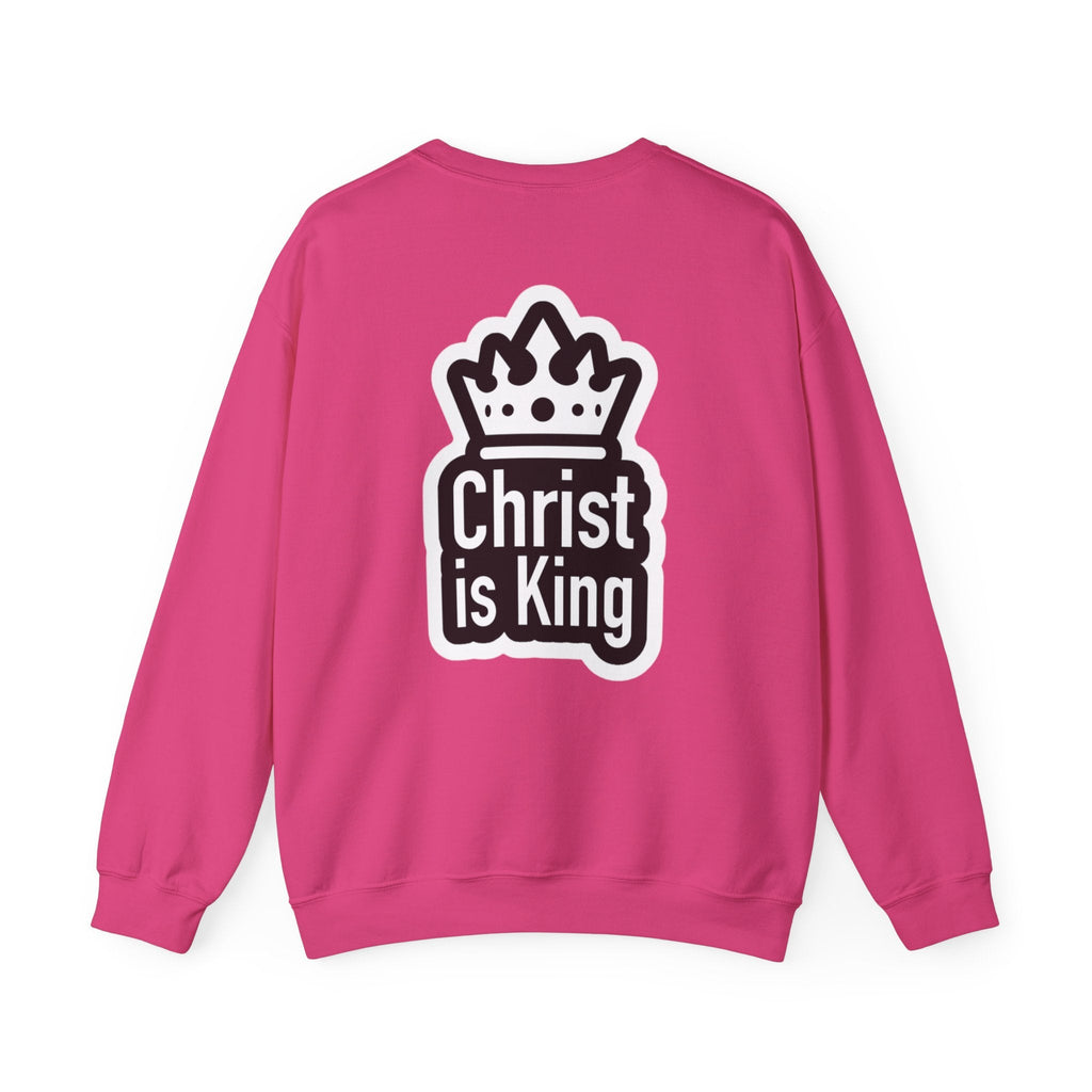 Christ is King Sweatshirt – Bold Crown & Cross Christian Hoodie for Unshakable Faith Printify