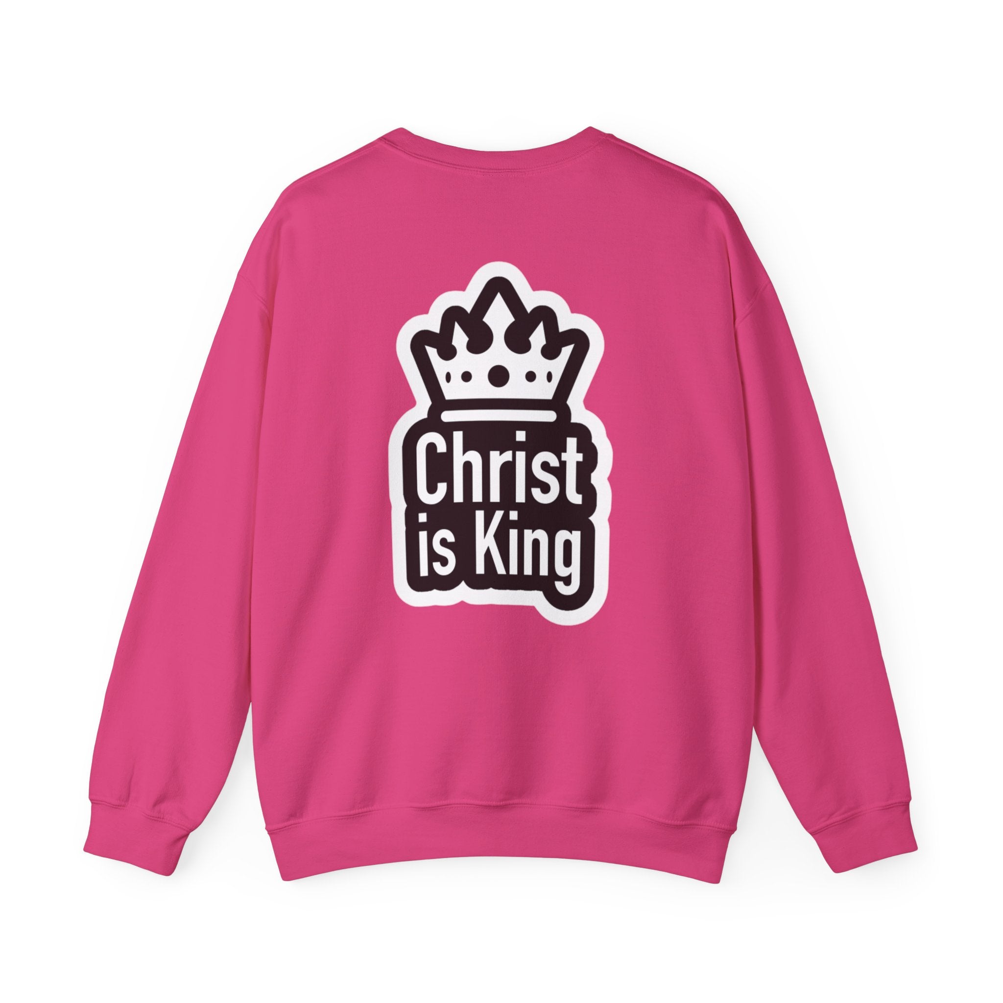 Christ is King Sweatshirt – Bold Crown & Cross Christian Hoodie for Unshakable Faith Printify