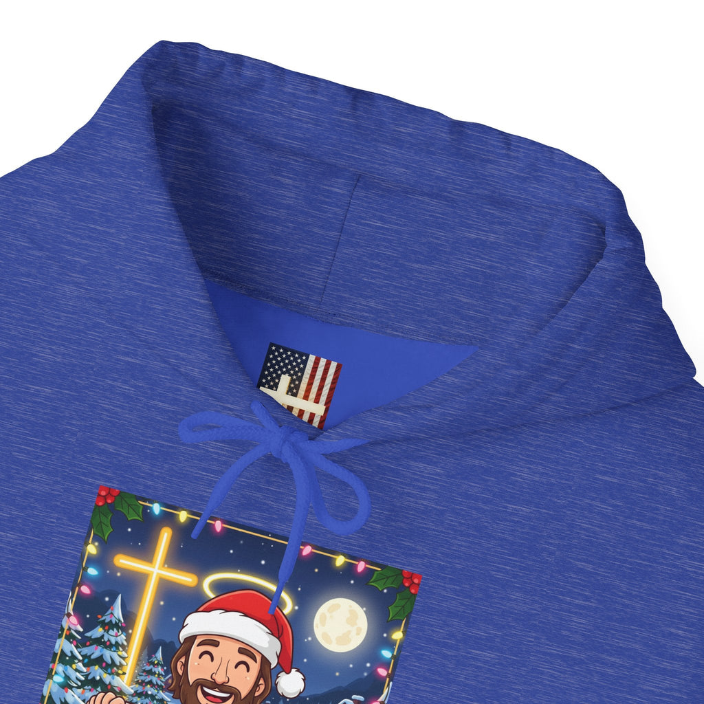 🎄 Make Christmas Great Again – Funny Christian Hoodie | Jesus Holding Banner | Faith-Based Holiday Parody Tee | Uplifted Gear Printify
