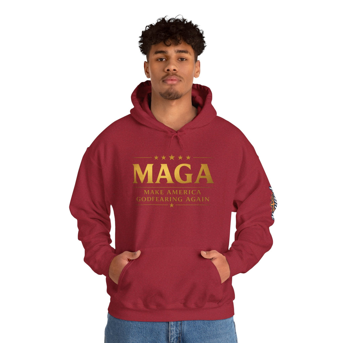 Hoodie - MAGA "Make America Godfearing Again" Political Graphic Hoodie Printify